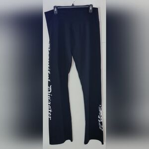 Beautiful Disaster Black Skull Graphic Side-Print Yoga Pants Size 1XL NWOT